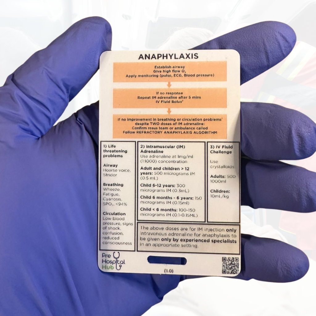 Anaphylaxis Reference Card